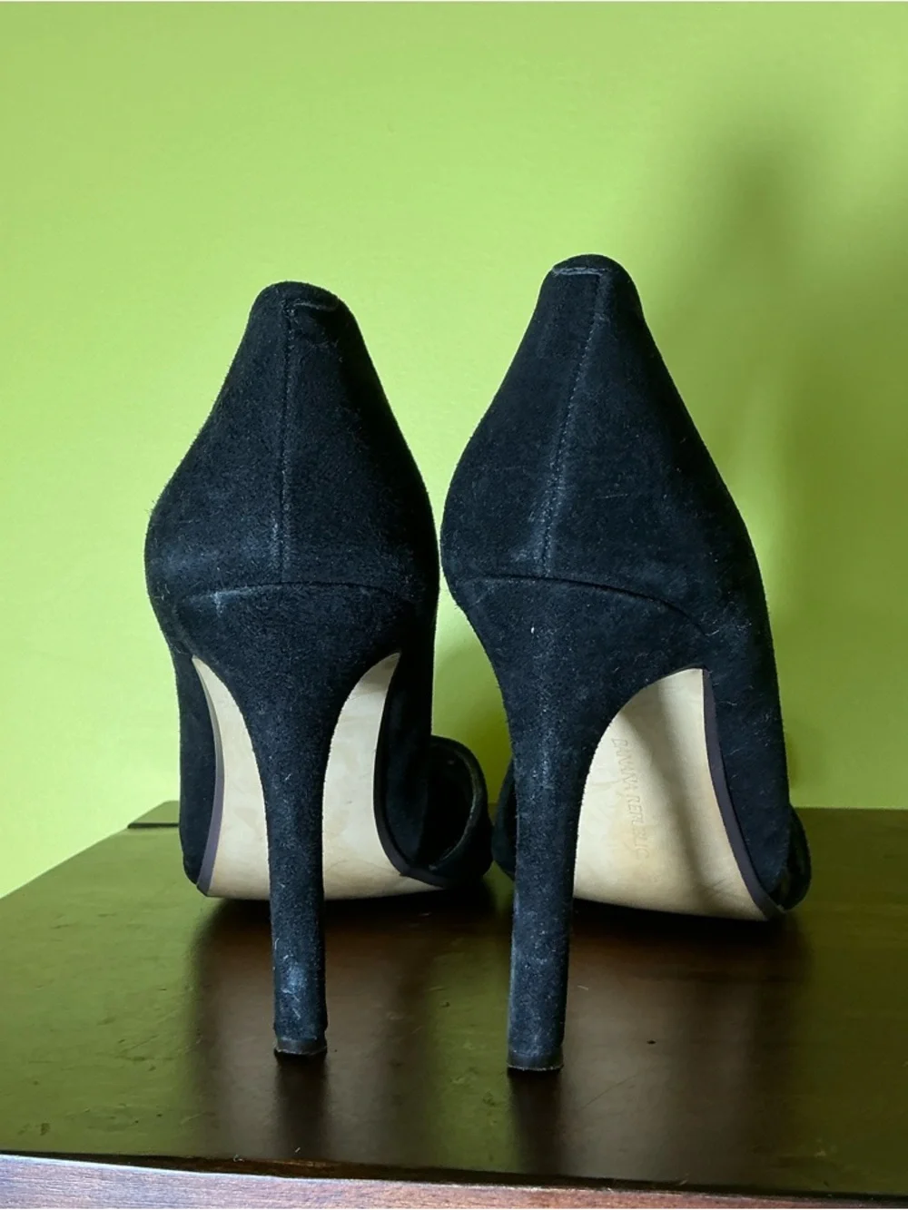 Banana Republic Black Suede Pointed-Toe D'Orsay Heels